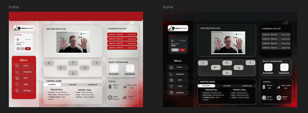 Gesture Dashboard Light and Dark